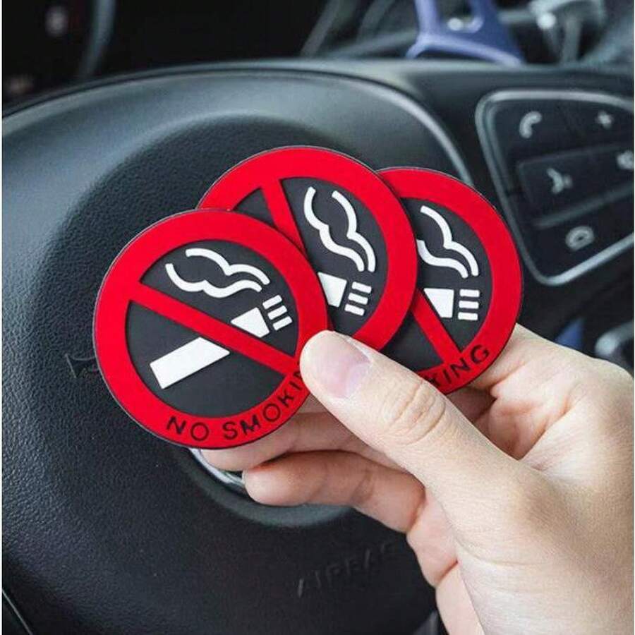 Pegatinas de no fumar (2 piezas), decoración interior del coche, pegatinas para el coche, material , resistente a altas temperaturas, sin olor. - 1 - Ver 1