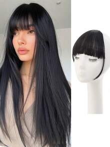 Women's Airy Bangs Wigs With Sideburns, Natural Hair Replacement, Invisible Airy Bangs Synthetic Hairpiece - Multicolor - View 14