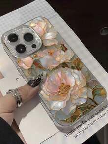 Faux Pearl Floral Painted Elegant New Feather Chiffon Minimalist Fashion Phone Case Compatible With IPhone 17/17 Pro Max, 15, 16/16 Pro, 15 Pro Max, P13, P14, P11 Soft Case, P12, XS, XR, 7/8, 7/8 Plus, A14, A15, S23 Ultra, A50, A12, A32, A52, A72, A51, A21S, A13, A14, S22 Ultra, S23, A33, A53, S20 FE - Multicolor - View 4