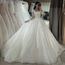 Elegant Classic Square Collar Lace Applique Long Sleeves A Line Tulle Formal Wedding Dress,Registry Office Dresses Engagement Bridal Gown,Evening Party Dress Birthday Party Dress Country Wedding,Romantic Church Ceremony Wedding Dress,Suitable For Wedding,Dating,Party,Singles' Party,Vacation,Formal Occasions,Dinner Dress,Prom Dress,Homecoming Dess,Cocktail Party,Wedding Guest Dress,Graduation - trắng - Xem 5