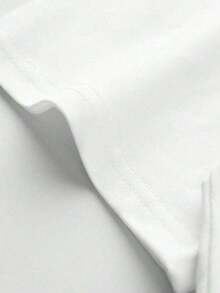 Camiseta de cuello redondo de algodón para niños, informal y cómoda, con estampado de manga corta para primavera y verano - Blanco - Ver 5