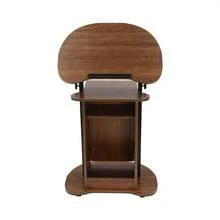 Presentation Stand Mobile Height Adjustable Church Classroom Lecture Portable UK - Brown - View 6