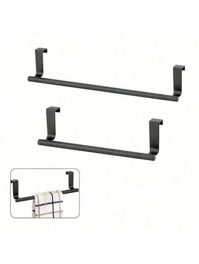 1 件装不锈钢毛巾杆，浴室门挂式毛巾架，浴室配件，免打孔橱柜门挂式抹布架，橱柜门后毛巾单杆