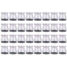 4/24/32 件装圆形椅腿套，适用于高弹毛毡垫、防滑椅垫和椅腿保护套（高透明度，更有光泽和质感，透明色，棕色底色），适用于硬木地板。 - 圓形 - 查看 16