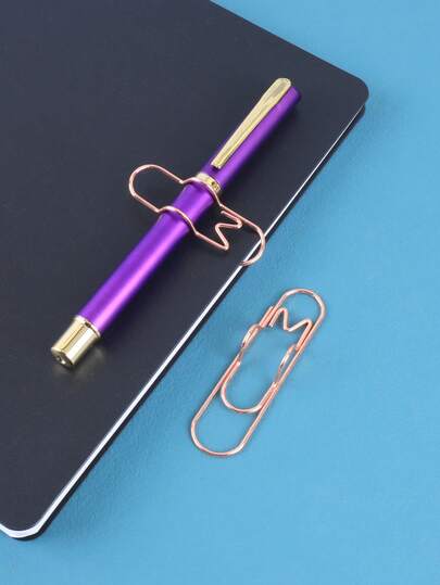 5 buc cleme metalice pentru pix cu literă M aurie, suport pentru pix cu agrafe de hârtie cu caiet, jurnal, planificator, rechizite de birou, accesorii multifuncționale pentru pixuri, suport pentru pixuri cu agrafe de hârtie