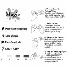 1 Kit "Cymbidium" Revolutionary Technology Tattoos, Semi-Permanent Tattoos, Flower, Temporary Tattoos, Long Lasting, Women Fake Tattoos, Water-Resistant, Authentic Tattoo Look, Plant-Based, Present MNF094 - Black - View 5