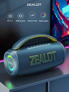ZEALOT P12 60W 無線喇叭，配備 RGB 彩色燈光，支援 SD 卡/USB/AUX 介面，支援免持通話，適合戶外活動、舞會、家庭聚會及海灘派對 - 均碼 - 查看 15