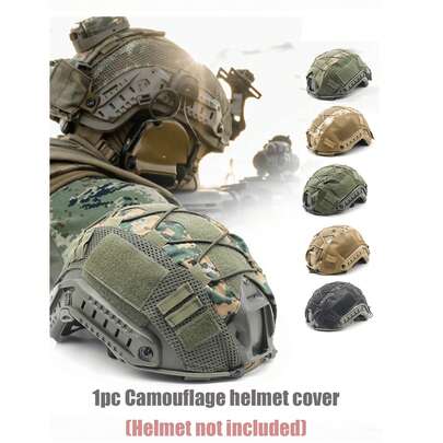 Vỏ bọc ngụy trang mũ bảo hiểm Tactical FAST, lưới thoáng khí với dây chun, phụ kiện dã ngoại dành cho người đam mê quân sự, nhiều lựa chọn ngụy trang (Không bao gồm mũ bảo hiểm)