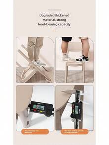 Silla de Comedor Moderna con Respaldo Cuadrado, Apilable, de Plástico Premium, Sillas de Comedor Apilables de Plástico Moldeado Contemporáneo (Resistencia Reforzada de 400 kg, Gris) - Naranja - Ver 5