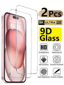 2pcs - Tempered Glass Screen Protector Compatible With Iphone 15, 17, Pro Max, 17, 17 Pro, 17 Air, 16, Pro Max, 15, 14, 13, 12, 11, Pro Max, XR, XS Max, 14, 15 Plus, 13, Mini, SE 2022. High-Definition Glass Material, Scratch-Resistant, Compatible With Phone Cases. - Clear - View 13
