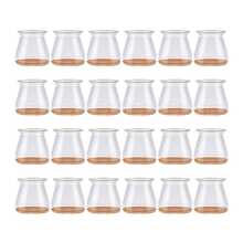 4/24/32 件装圆形椅腿套，适用于高弹毛毡垫、防滑椅垫和椅腿保护套（高透明度，更有光泽和质感，透明色，棕色底色），适用于硬木地板。 - 圓形 - 查看 25