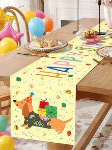 1件腊肠犬生日桌旗，趣味腊肠犬桌布，腊肠犬桌布，幼犬一周岁生日装饰，婴儿派对装饰，一周岁生日派对用品，婴儿派对礼品袋填充物，宠物爱好者家居装饰，生日装饰，幼犬生日派对用品，狗狗生日派对装饰，户外宠物友好型活动用品 - 臘腸狗-生日 - 查看 2