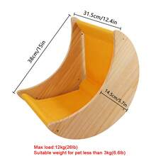 1pc Moon-Shaped Cat Hammock, Wall-Mounted Cat Perch Bed, Suitable For Indoor Cat Sleeping And Playing, Max Weight Capacity 12kg (26lb) - Apricot - View 9