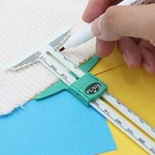 1pc High-Quality 5-In-1 Sliding Gauge, Professional Sewing Measurement Tool, Made Of Plastic Material With High Precision. Integrates Multiple Measurement Functions, Facilitating Sewing And Cutting Work, Convenient For Fabric Cutting. Ergonomic Design With Easy-Grip Handle, Comfortable For Home Sewing And Professional Tailoring. Random Color And Style. - 5-in-1 Sewing Ruler - View 11