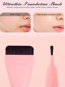 1支樱桃印花软柄无痕遮瑕刷，超薄粉底刷，新手适用面膜刷 - 彩色 - 查看 6