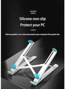 1 Giá đỡ laptop điều chỉnh được kèm giá đỡ điện thoại, giá đỡ tản nhiệt có thể điều chỉnh với chỗ để điện thoại mở rộng, chất liệu ABS, thiết kế gập gọn cho thiết bị từ 10-15.6 inch, bao gồm túi đựng du lịch - Dụng cụ sắp xếp bàn làm việc/Phụ kiện công nghệ thời trang/Phụ kiện chắc chắn cho bàn làm việc văn phòng/Đồ dùng văn phòng trang trí văn phòng - A - Xem 3