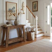 Tribesigns 105cm Farmhouse Console Table, 2-Tier Entryway Table With Storage, Rustic Narrow Behind Couch For Living Room, Hallway, Foyer, Rustic Brown - Brown - View 7