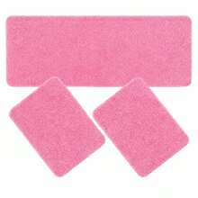 Set Of 3 Non-Slip Kitchen Mats, Low Pile, Washable - Rusty Rose - View 3