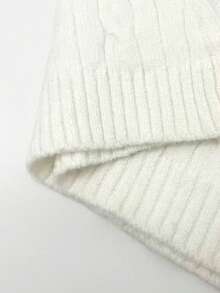 Women's Casual Cute Y2K Style Bow Decor Solid Color Knitted Tube Top, Off-Shoulder Fashionable Sweater, Suitable For Outings, School, Work, Dates, Holidays In Autumn, Winter, Spring And Summer White - White - View 5