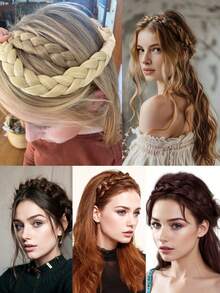 High Temperature Synthetic Braided Wig With Adjustable Braids, Including Fishtail Braid And Twisted Braid - Multicolor - View 9