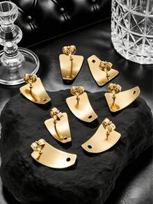 6 Pcs 304 Stainless Steel Curved Trapezoidal Stud Earrings DIY Jewelry Accessories - Earrings - View 6