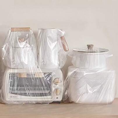 100 pièces Très grand couvre-poussière jetable épais avec bord élastique - Plastique PP imperméable et durable, convient pour le stockage des appareils électroniques et électroménagers