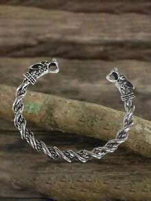 1件复古大象造型时尚银色金属手链，适合女性日常佩戴和约会，是送给朋友的完美礼物。 - 復古銀色 - 查看 9