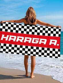 Personalized Checkered Racing Flag Beach Towel Quick Dry MicrofiberUnique Basketball Team Designs, Fun Patterns, Suitable For Wo, Pool , And Showers. 3g Beach Towel, Uni. High-Quality Absorbent Fabric, Suitable For All Seasons, Soft To The Touch, Durable. Quick-Drying, An Essential Item For Summer Beaches, Pools, And Sand Baths. H56, A Vacation Must-Have. - Image Color - View 1