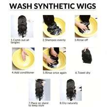 日常头带假发一体式女士长直发，长水波纹卷发，半头套，自然透气 - 彩色 - 查看 9