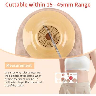 ¡RecomendadoDERAYMI 30 bolsas de colostomía, bolsa de ostomía convexa, suministros de colostomía de dos piezas, bolsas de ostomía drenables para piel con arrugas irregulares, estoma irregular, 45 mm máx. (20¡Top de Temporada