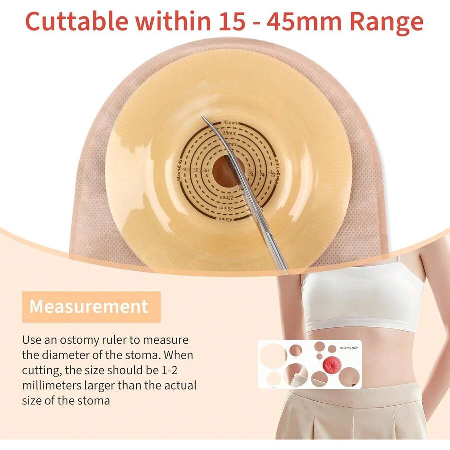 ¡RecomendadoDERAYMI 30 bolsas de colostomía, bolsa de ostomía convexa, suministros de colostomía de dos piezas, bolsas de ostomía drenables para piel con arrugas irregulares, estoma irregular, 45 mm máx. (20¡Top de Temporada - 20 bolsas + 10 barreras convexas - Ver 1