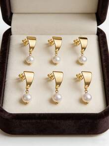 6 Pcs 304 Stainless Steel Curved Trapezoidal Stud Earrings DIY Jewelry Accessories - Earrings - View 5