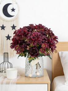 1 bó hoa cúc Gerbera nhân tạo 12,2 inch, hoa hồng, trang trí nhà cửa, phòng ngủ, bình hoa, phòng ăn và phòng khách, trang trí đám cưới, bó hoa cô dâu, ngày Valentine, trang trí năm mới, trang trí tiệc sinh nhật tự làm. - Màu Hồng Tươi - Xem 4