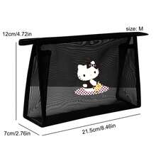 1pc Large Capacity Transparent Mesh Cosmetic Bag, Portable Travel Skincare & Toiletry Organizer Pouch - Multicolor - View 7