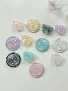 1 Magnetic Glitter Glitter Crystal Bow Mobile Phone Sliding Bracket, Girlish Style Retractable Bracket, A Thoughtful Gift For Girlfriends, Girlfriends, Family, And Colleagues - Multicolor - View 4