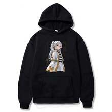 Anime Frieren_ Beyond Journey's End Winter Clothes Frieren Fern Stark Streetwear Men's Women Hoodies - 黑色 - 查看 1