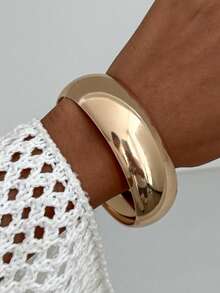 1pc Elegant Geometric Arc Smooth Charm Resin Cuff Bracelet, Luxurious Glamour, Suitable For Wedding, Party, Vacation, Casual, Street Style, Women's Couples Holiday Birthday Versatile Bracelet Gift - Bracelet - View 13