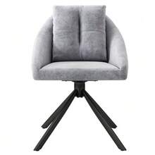 Modern Swivel Chair In Grey Velvet, Elegant And Comfortable, Made Of Breathable Velvet, With An Ergonomic Design. Set Of Six Chairs. - Grey - View 7