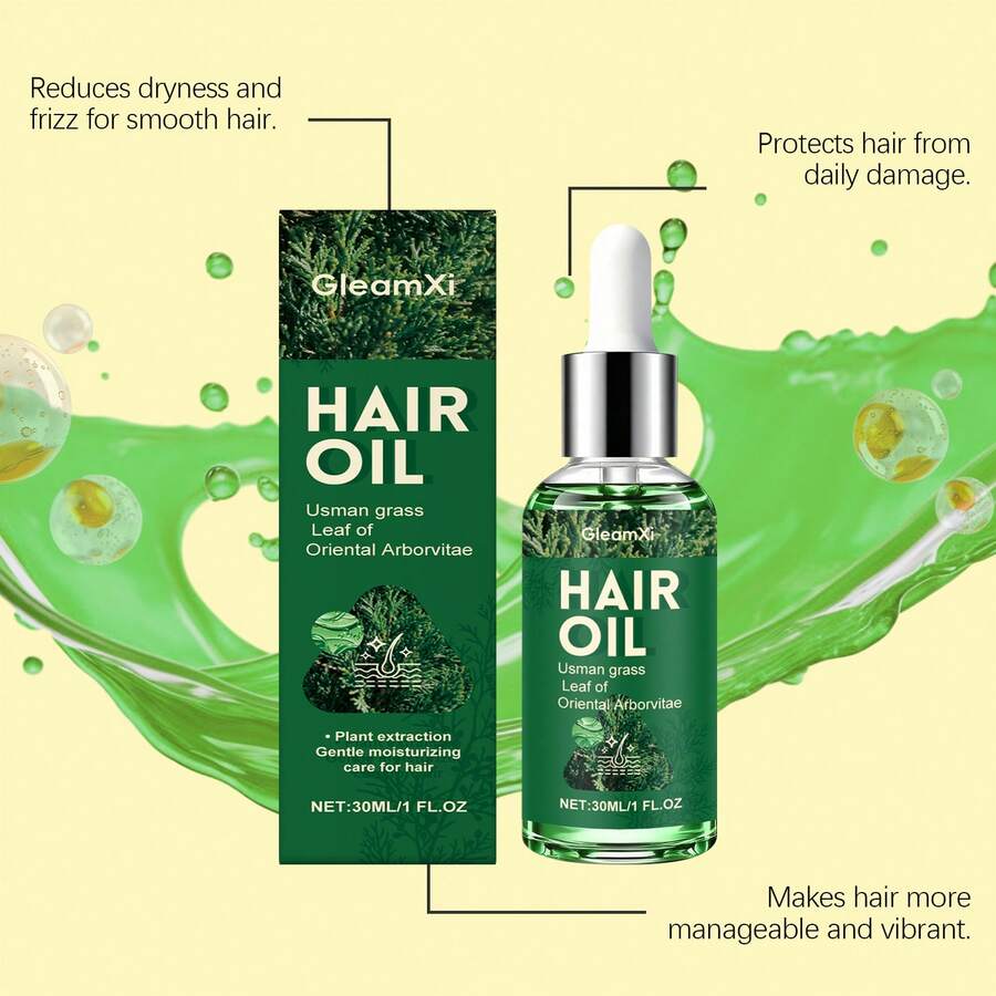 60ml/2 piezas Aceite para el cabello con extracto de plantas, cuidado suavizante y nutritivo para el cuero cabelludo con masaje diario, que contiene aceites esenciales de hierba Usma y Tuya Oriental, suave y no irritante, sin alcohol, relajante - Múltiples aromas - Ver 1