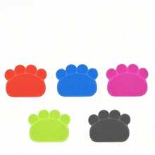 Silicone Paw Print Cat Litter Mat, Pet Litter Box Trapping Mat, Pet Food Mat, Cleaning Mat, Anti-Spill Cat Litter Pad - Multicolor - View 3
