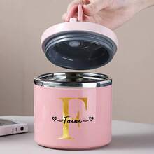 Stainless Steel Personalized Custom Name 21.3oz Insulated Lunch Box With Handle, Thermal Food Container, Portable Handheld Lunch Box, Suitable For Hot Soup And Meals, Reusable Round Breakfast Cup, Kitchen Storage Box, Hand Wash Only - F - View 13