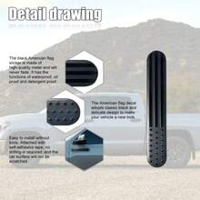 2Pcs USA American Metal Flag Auto Fender Emblem Embossed 3D Metal Adhesive Sport Truck Car Badge USA Flag Decal For For Auto SUV Truck Motorcycle Black - Black - 查看 3
