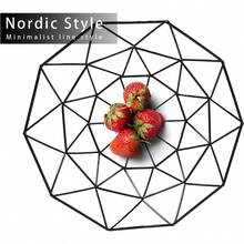 Elegant Black Geometric Metal Wire Fruit Basket - Nordic Style, Iron Design With Breathable Mesh For Fresh Keeping, Suitable For Kitchen And Living Room Decor, Space-Saving Stackable Bowl-Shaped Fruit Basket - Multicolor - View 6