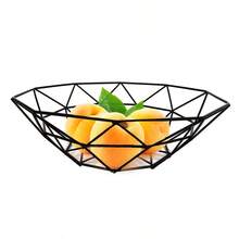 Elegant Black Geometric Metal Wire Fruit Basket - Nordic Style, Iron Design With Breathable Mesh For Fresh Keeping, Suitable For Kitchen And Living Room Decor, Space-Saving Stackable Bowl-Shaped Fruit Basket - Multicolor - View 7