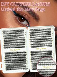 320PCS Large Capacity Lash Book Fluffy C Roll 10-16mm Mixed Length Lash Clusters Natural Appearance Slim, Soft And Lightweight False Eyelashes Easy To Wear Easy To Paste False Eyelash Extension False Eyelash Extension False Eyelash - Black - View 6