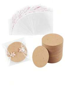 200/400个耳环展示卡珠宝礼品包装袋套装 - 彩色 - 查看 3