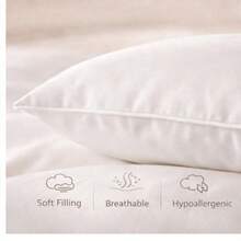 Hotel Quality 45x45 Cm Fiber Filled Pillow – 375g Filling – Made In Turkey - White - View 3