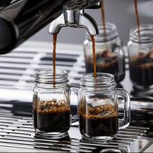 Bộ 6/12 cốc mini có tay cầm kiểu Ý, làm bằng thủy tinh, dễ mang theo, có thể đựng espresso, thích hợp dùng khi cắm trại. - Trong suốt - Xem 3