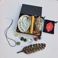 Crystals And Healing Stones Kit In Gift Box - 7 Chakra Stones Healing Crystals Set, Rose Quartz, Amethyst Cluster, Quartz Points, Chakra , Chakra Lava Bracelet Set - Multicolor - View 11