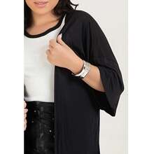 Women's Kimono Cardigan With 3/4 Sleeves, Loose Fit, Versatile, Lightweight, Premium Casual Beach Cover-Up - 黑色 - 查看 5